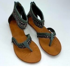 UEC Nine West denim ankle strap sandals size 8.5 no box